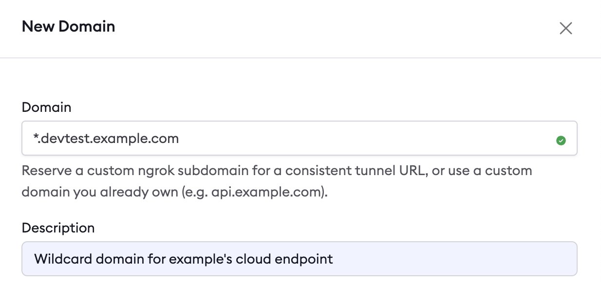 The UI for reserving a custom domain.